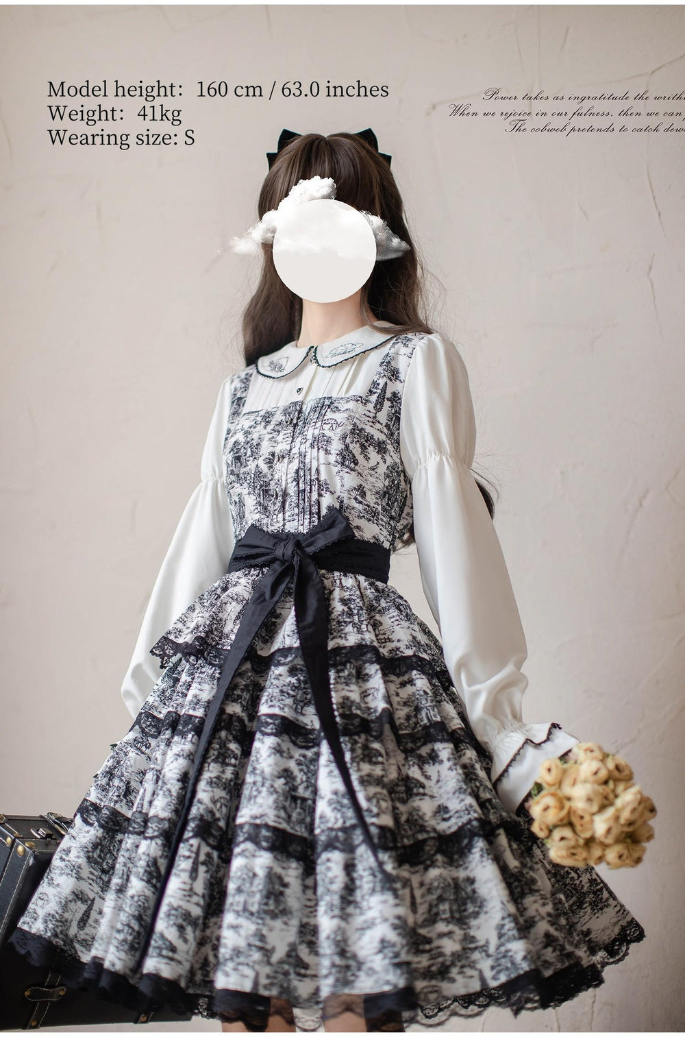 HuTaoMuJK~Clorea~Vintage Lolita OP Print Cake Lolita Dress   