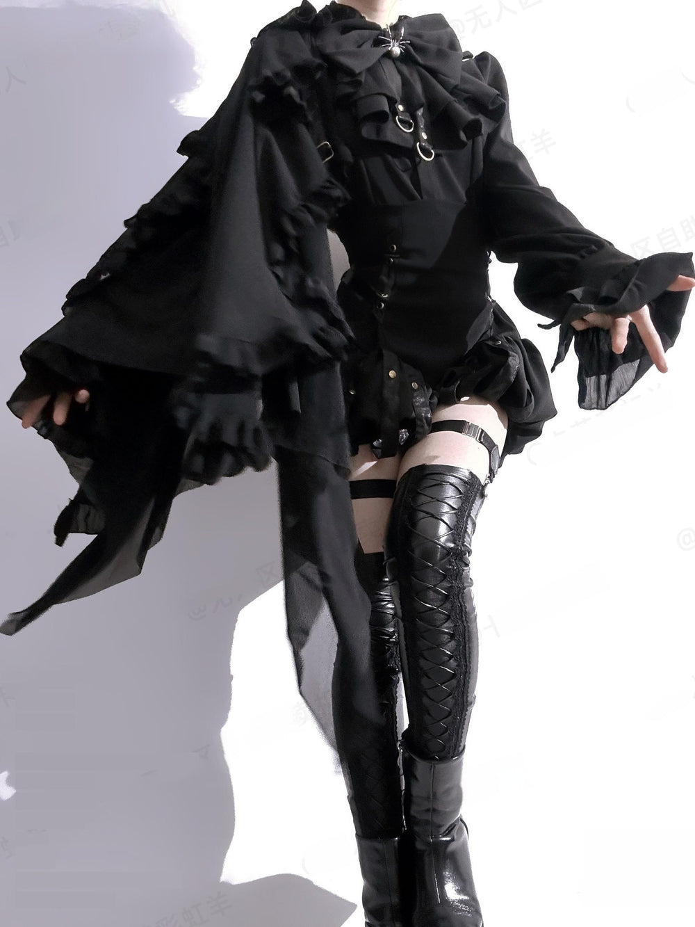 Kali Sheep~Midnight~Gothic Lolita Black Shorts Suit Prince Style Shirt   