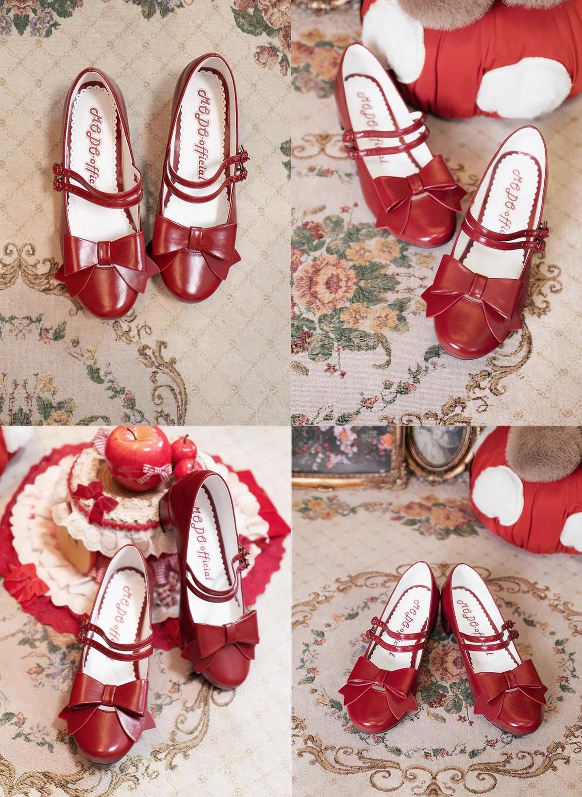 MODO - Apple Candy - Pointed Toe Lolita Shoes, Low Block Heel