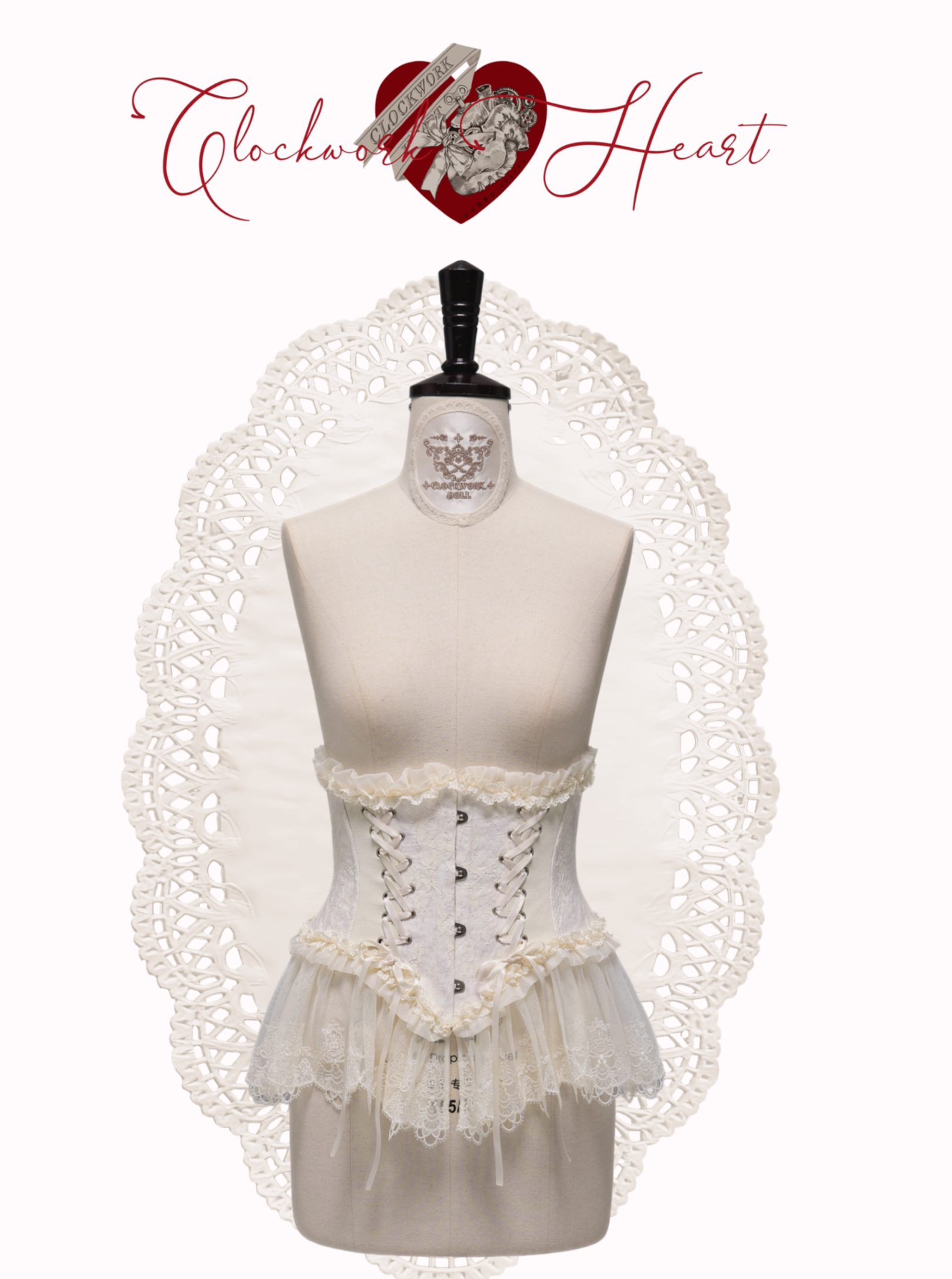 Clockwork Doll - Gothic Lolita Printed Dress, Lace & Bows (0 1 L M S XL) 45186:839341