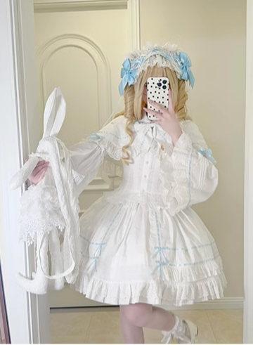 AerialCat~Praying Snowfall~Old School Lolita Skirt Suit Cape Princess Sleeve Shirt   