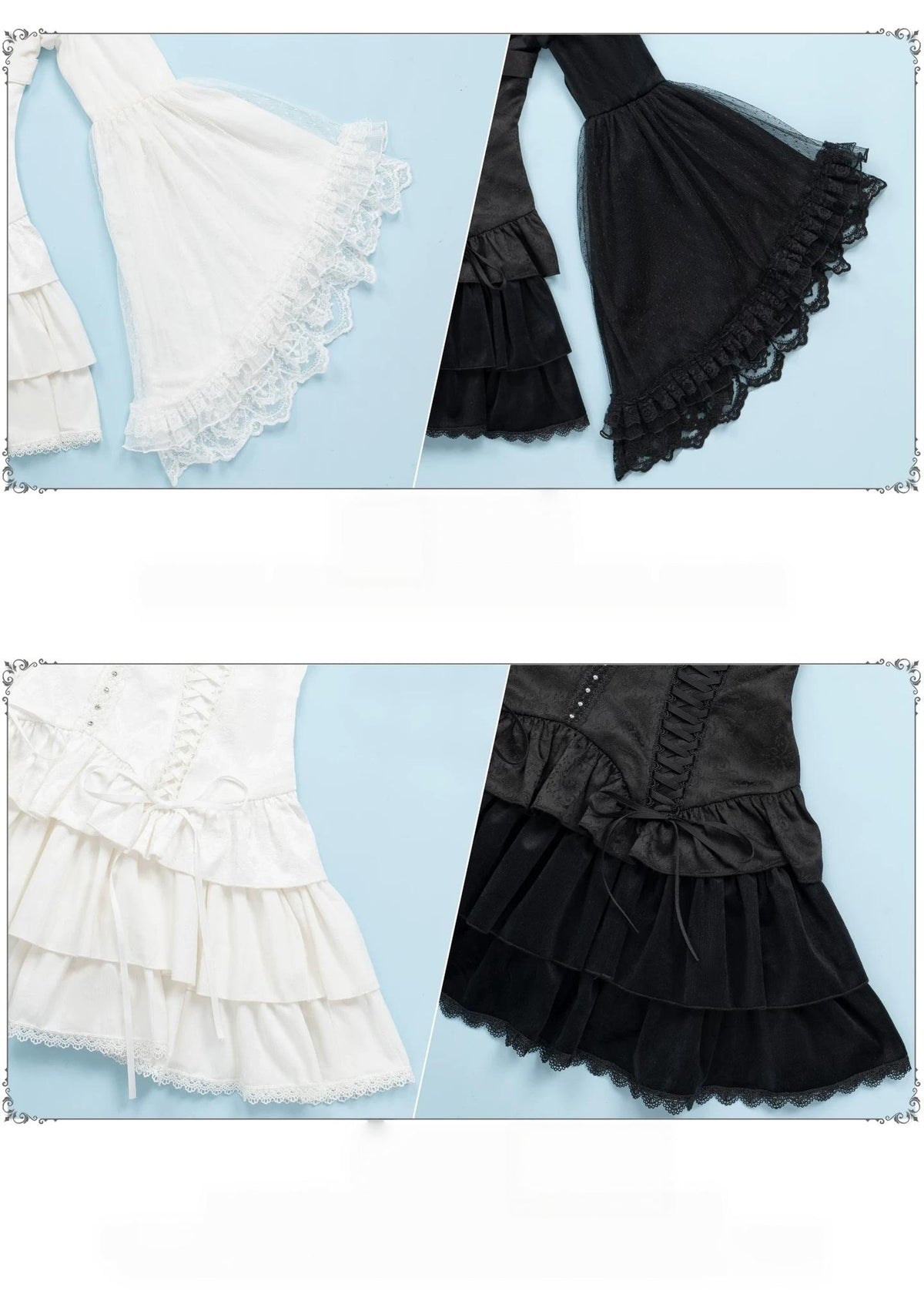 White Night Feather - Gothic Lolita OP Dress & Leg Warmers Set, Angel Cross Theme 46055:874039