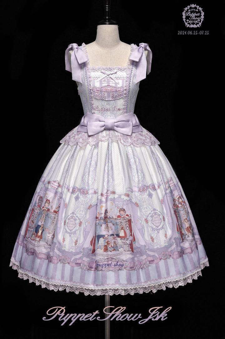 ZUOlanrichen~Puppet Show~Sweet Lolita JSK Dress Puff Sleeves Lolita Shirt S Purple JSK - long version 