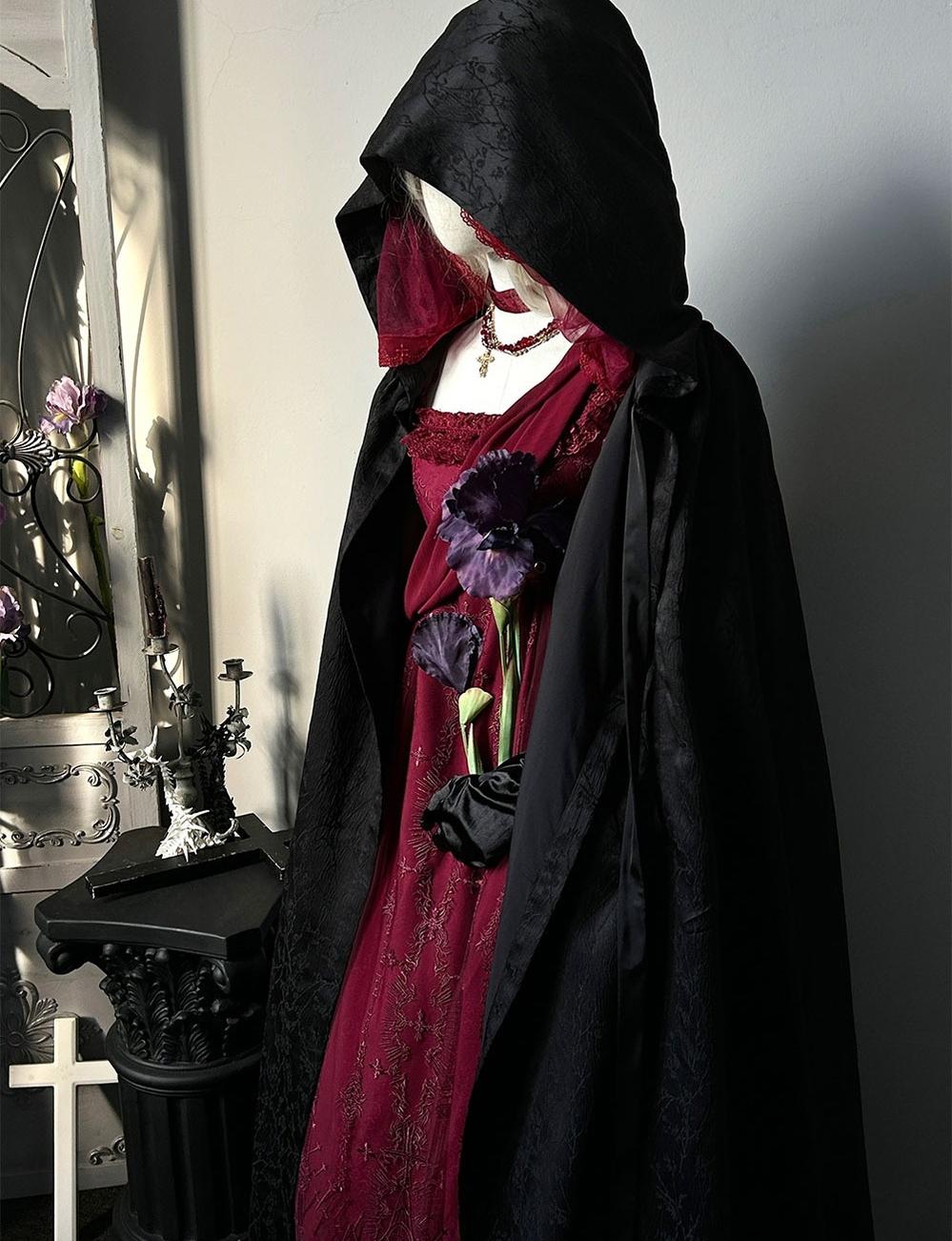 ZJstory~Gothic Lolita Cape Long-sleeved Shawl with Detachable Hood 42129:734137