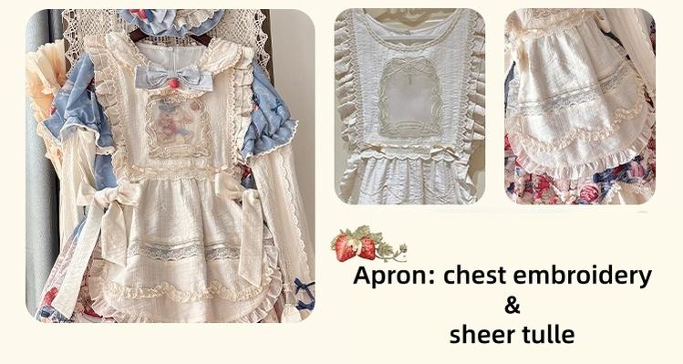 Honey Machine - Sweetheart Rabbit Berry - Country Lolita Ivory Blouse, Underskirt & Apron 44138:796245