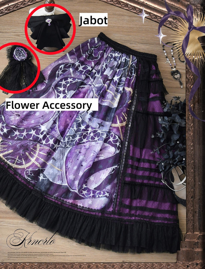 Krncrlo~Laocoon~Gothic Lolita SK Suit With Purple Snake & Apple Print (2XL L M S XL XS) 43289:772528