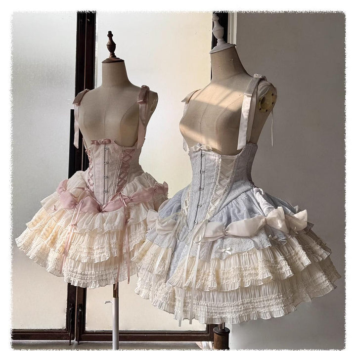 Caramel Antique~Yuyan~Ballet-style Sweet Lolita Corset JSK with Built-in Petticoat 42338:736976