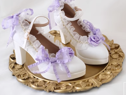 Xiaogui~Emotion Limited~Elegant Lolita Lace Bow Sandal 35 light purple 
