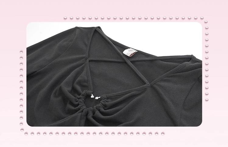 Hard Candy~Plus Size Lolita Shirt Love Hollow Elastic Basic   