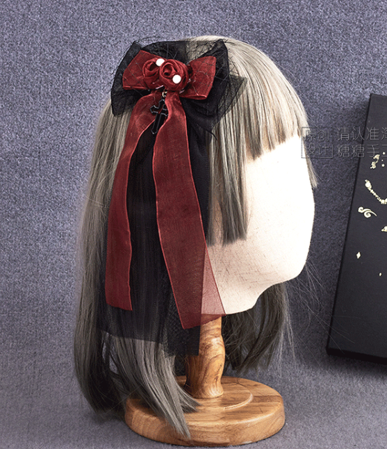 Sugar Time~Gothic Lolita Burgundy Hair Accessory   