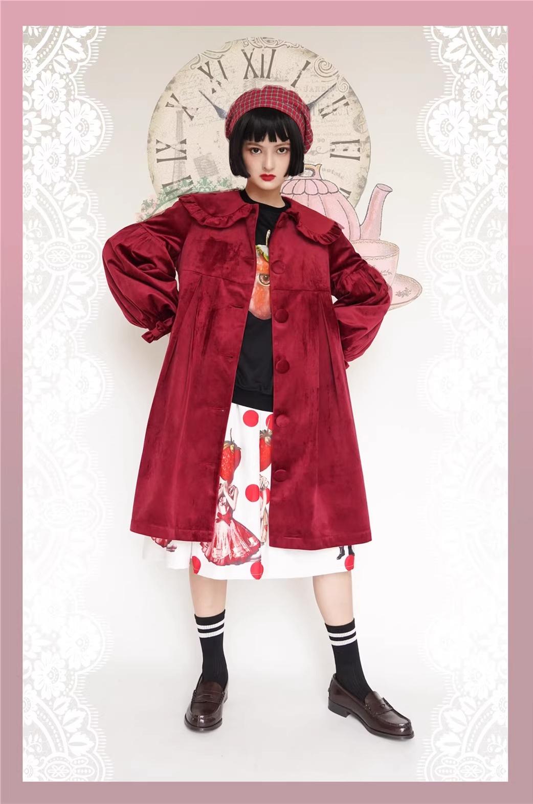 Dark Star Island~Winter Lolita Cape Velvet Antique Lolita Coat 32870:394928