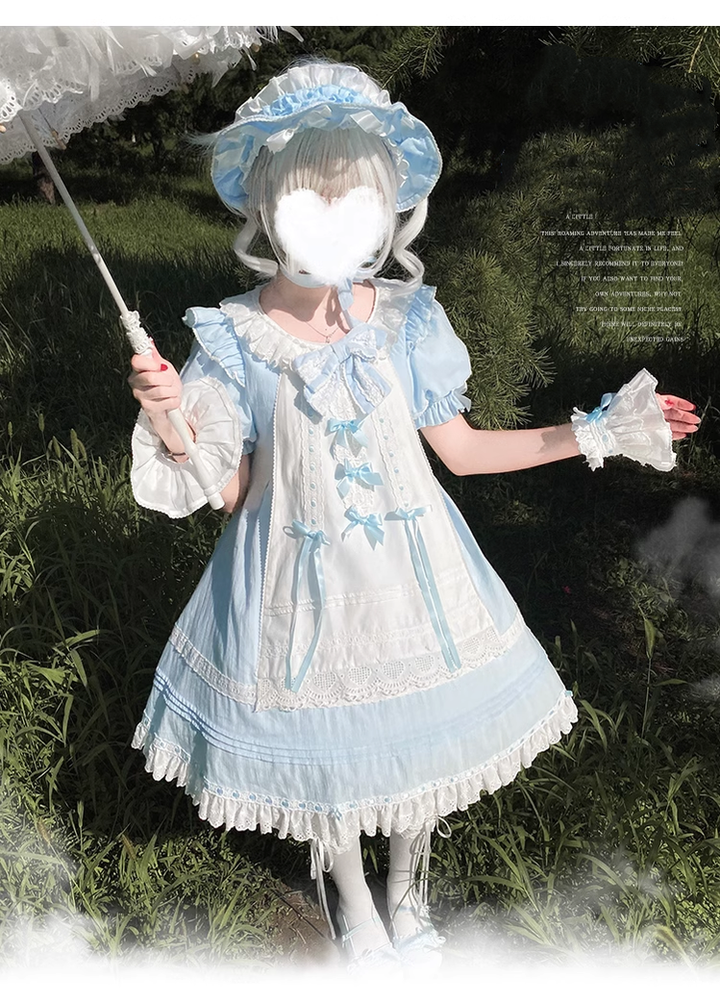 Spireme Cat~Roaming Adventure~Sweet Lolita OP Dress Cute BNT Cuffs   