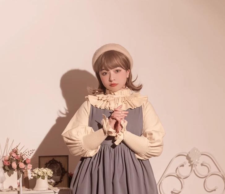Miaoplus - Sweet Lolita Knit Sweater Long Sleeve Winter Lolita Top