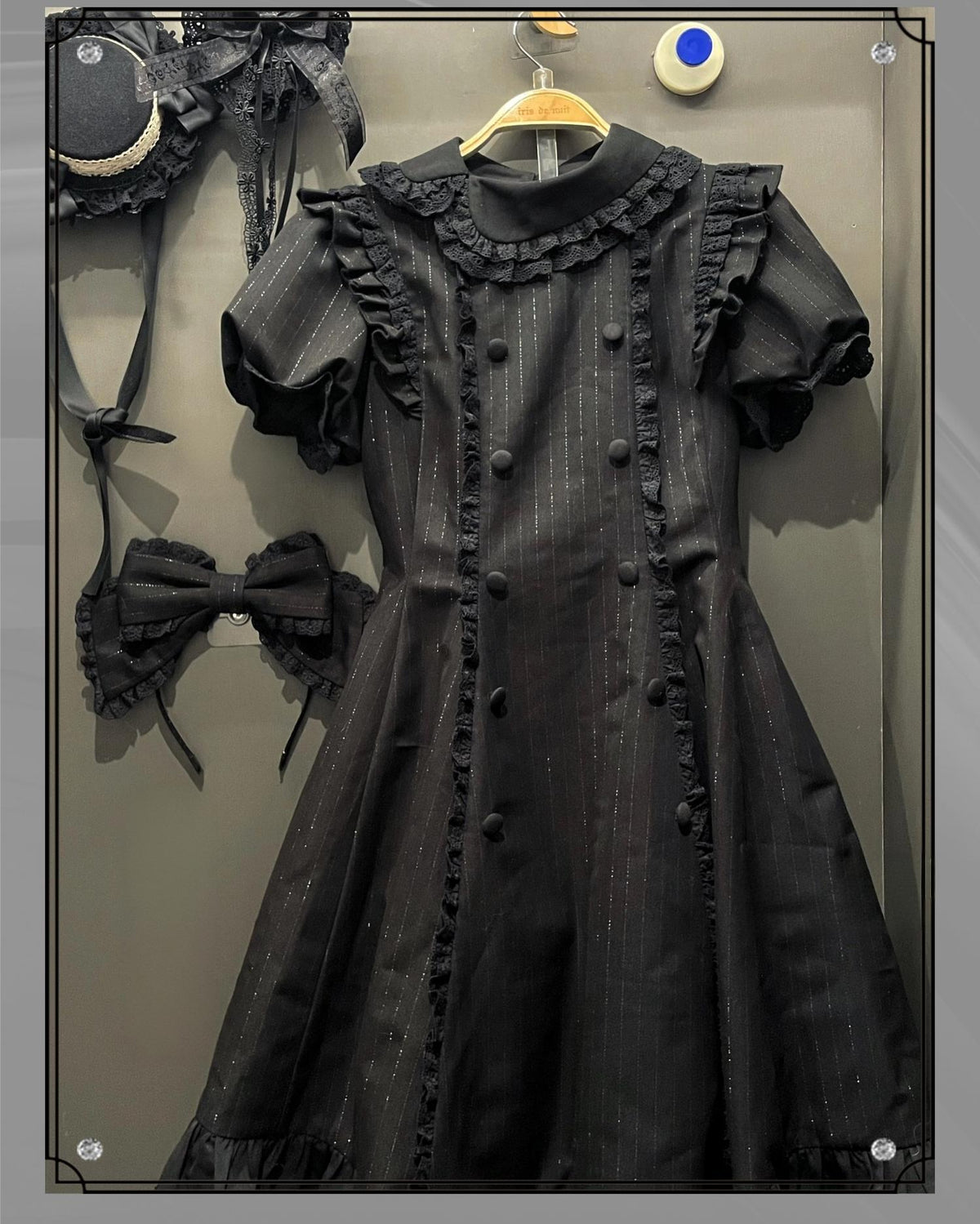 Overseas Letter - Cotton Old School Lolita OP Dress, Gingham & Stripe Patterns (2XL L M S XL XS) 45918:868208