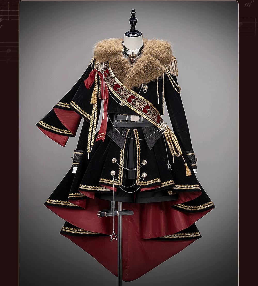 Canticle of Rites - Military Ouji Lolita Jacket & Shorts Set, Detachable Train