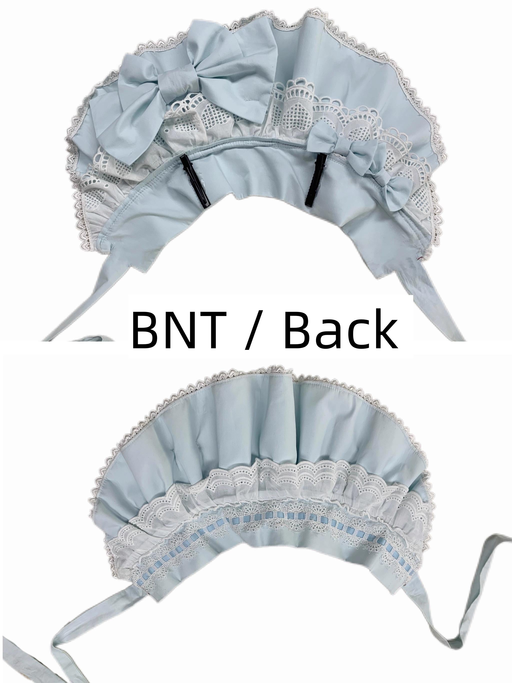 Chubby Cat Diary - Gryza - Plus Size Princess Lolita JSK, Cotton Tiered Ruffles A BNT - Blue and White (one size / choose M) S