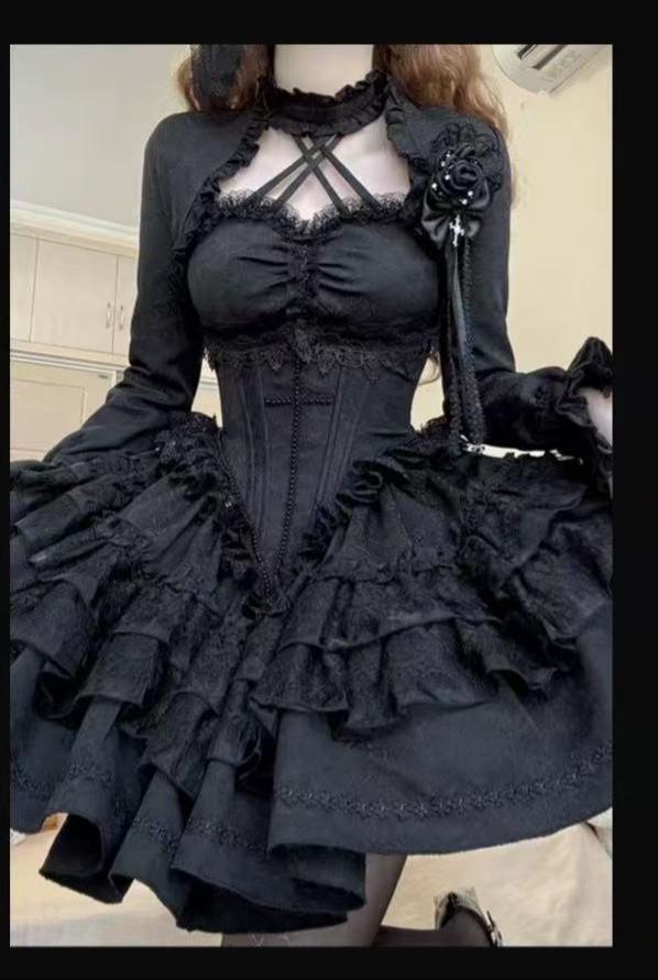 The Original Witch - Thorny Moon - Gothic Lolita SK & Halter Neck Top 44211:798926