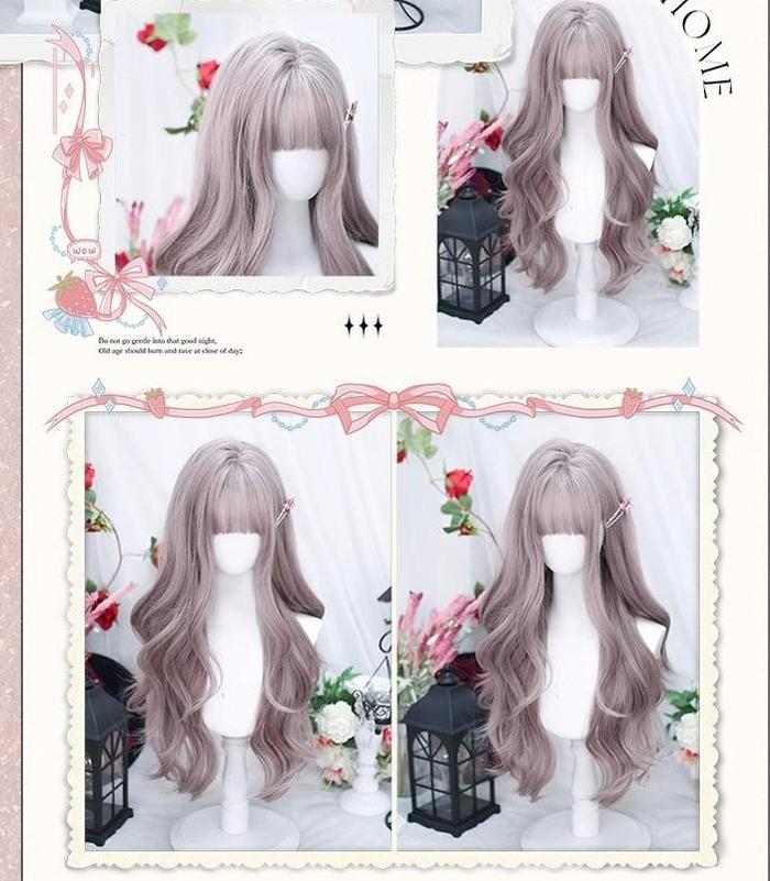 Dalao Home~Yunyi~Grey-purple Lolita Wig Sweet Long Curls Wig   