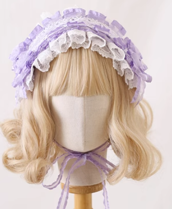 Xiaogui~Mood Limited~Elegant Lolita Bow Lace KC light purple (white lace)  