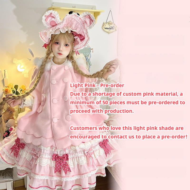 Yayizi~Sweet Lolita Cape Winter Plush Lolita Coat 41364:691634