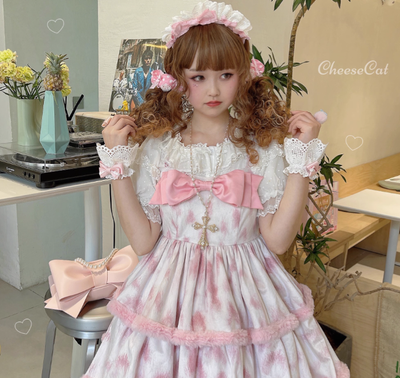 (Buyforme)Cheese Cat~Fashionable Lolita Bow Lace KC Multicolor Customized   