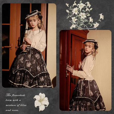 Flower and Pearl Box~Lily Poetry~Lily Print Lolita Dress Collection   