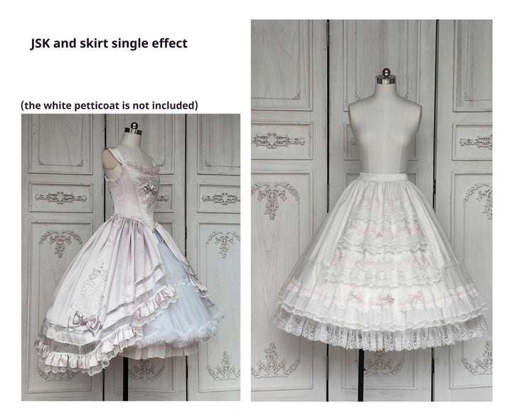 Two Rural Cats~Rose Promise~Classic Lolita JSK Embroidery Jumper Dress Built-in Fishbone