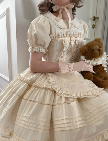 Seventh Puppet~Cream Waffle~Sweet Lolita Doll Sense Dress   