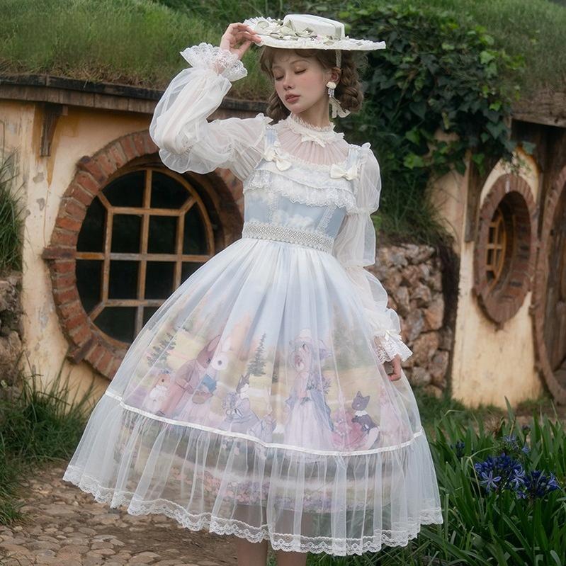 Summer Fairy - IP Collab Sweet Lolita Jumper Dress Flutter Sleeves OP