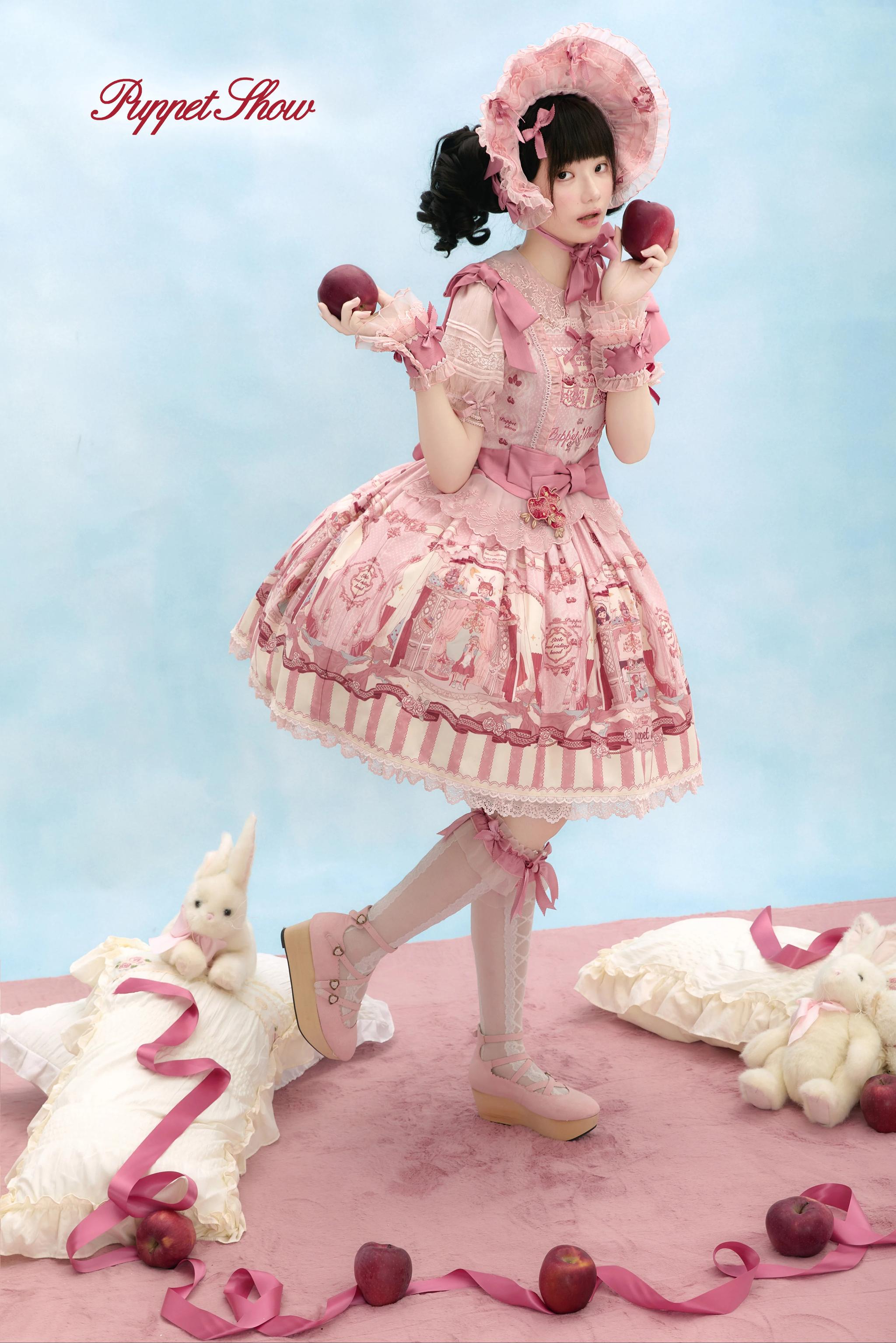 Puppet Show - Doll-like Lolita Embroidered Collar JSK, Puppet Show Print 45823:864764