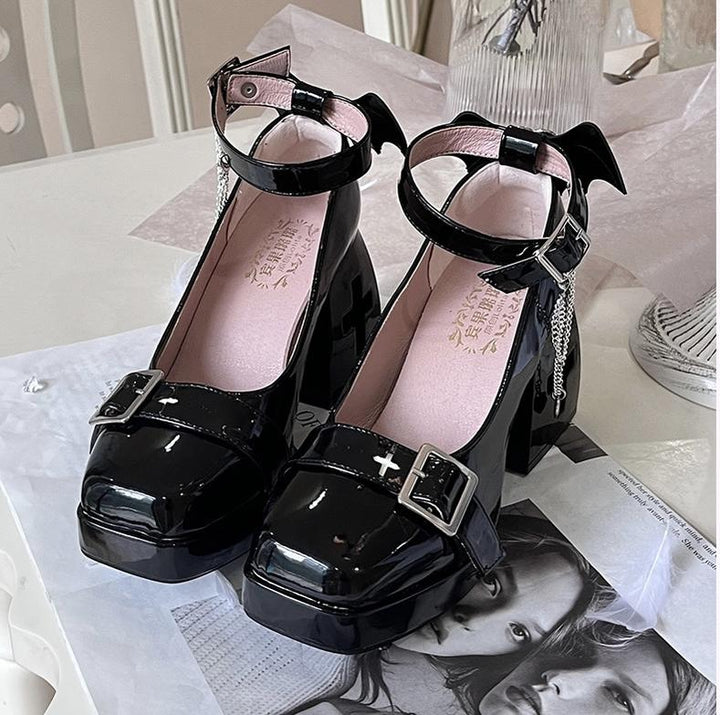 (BFM)Bingo Lulu~Late Century Sweetheart~Punk Lolita High Heels Mary Jane Lolita Shoes   