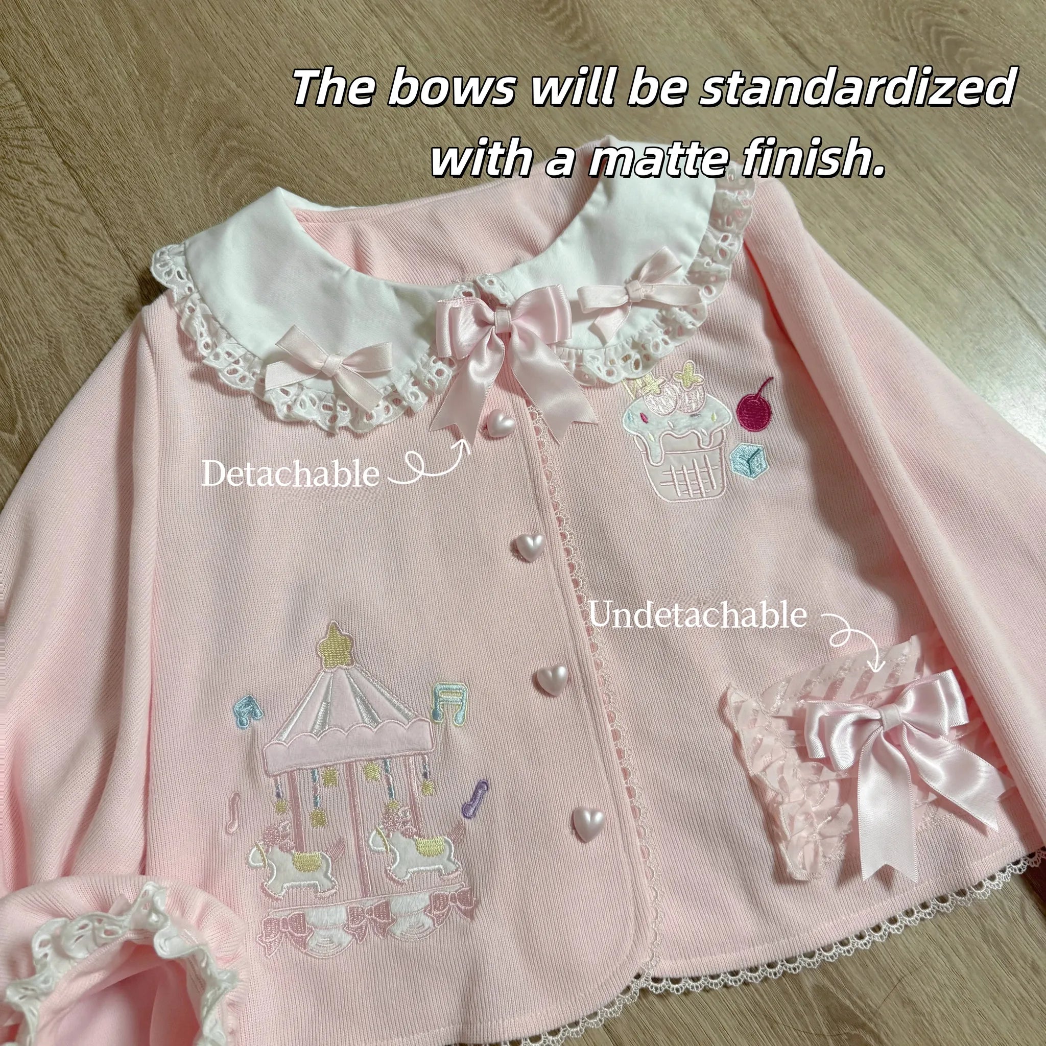 Sissy the shepherd - Dessert Paradise - Embroidered Kawaii Lolita Cardigan, Cotton knitted 44212:798782
