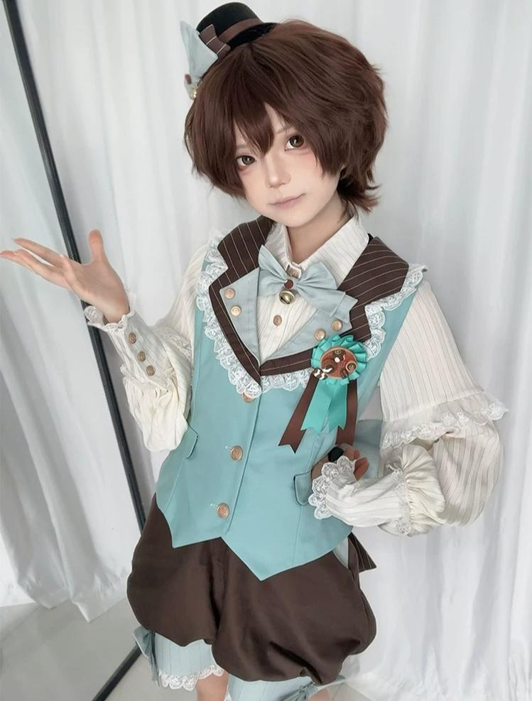 Candy Shop - Mint-chocolate Ouji Lolita Vest, Blouse and Shorts Outfit 45771:861878