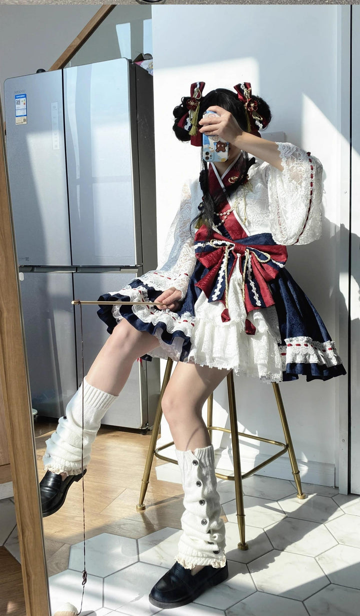 Magic Skirt Cat~Snow Duck & Goose~Pretty Wa Lolita JSK Dress S a side clip( match with the snow white duck set) 