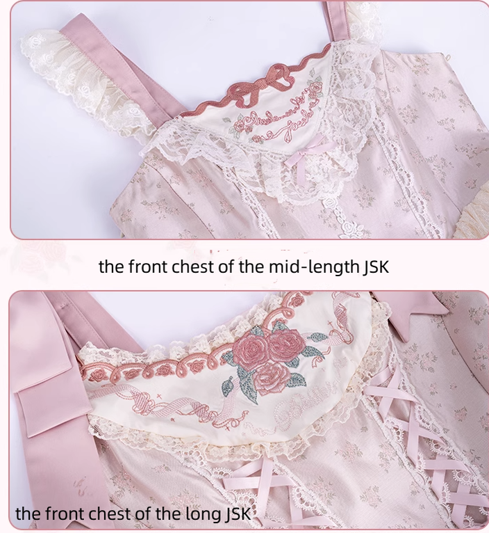 Flower and Pearl Box~Silk Ballet~Wedding Lolita Pink Bridal JSK Set   