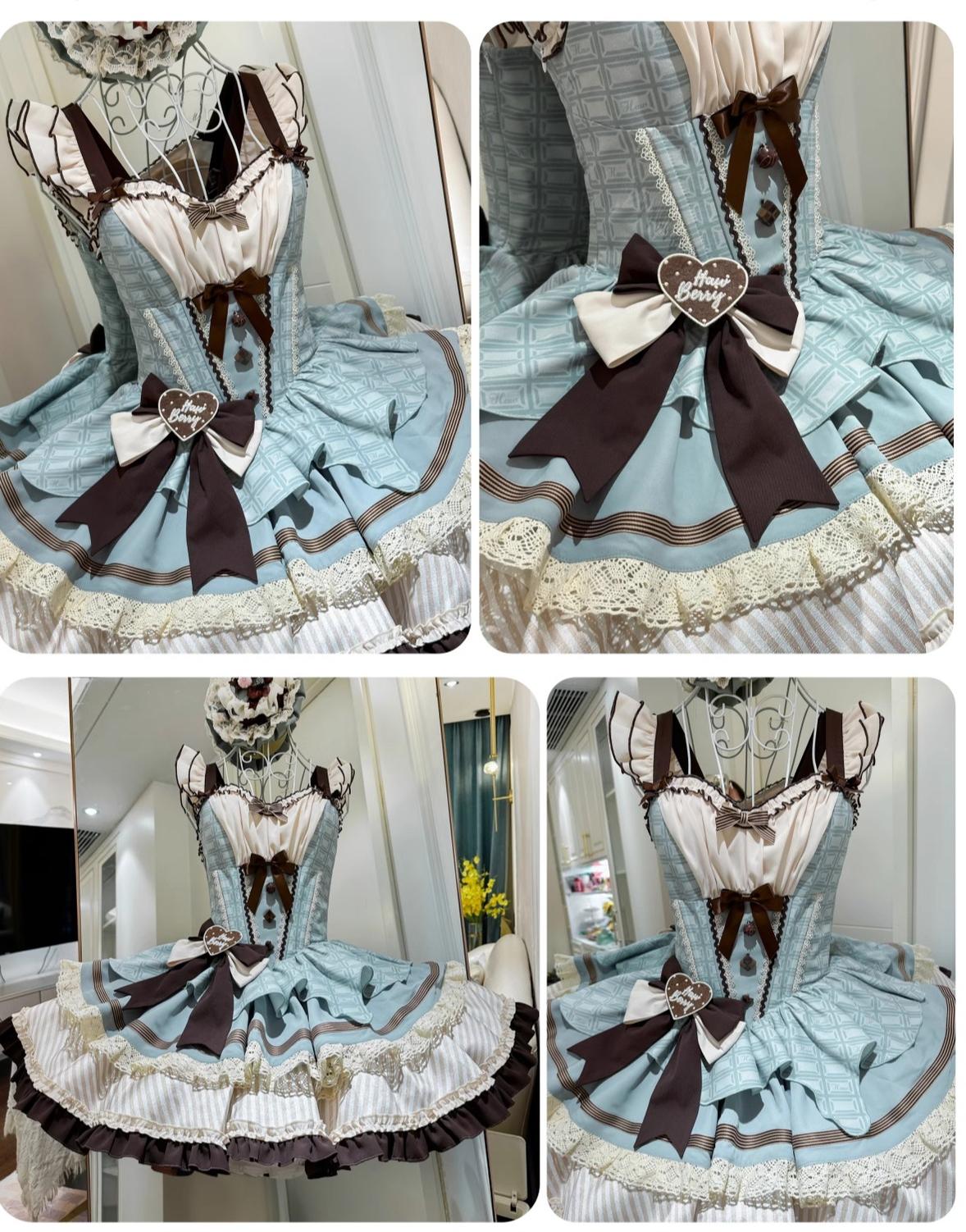 Hawthorn Berries - Thin Choco - Sweet Lolita Petite JSK Puffy Mini Dress KC