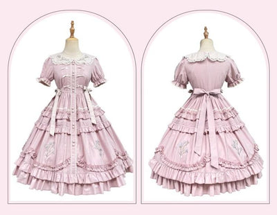 ZhiJinYuan~Iris Poem~Country Lolita OP Dress Iris Embroidery Dress   
