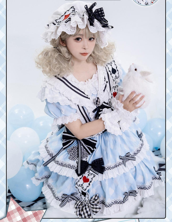 Bramble Rose~Mirror Tea Party~Sweet Lolita OP Dress Set with Sailor Collar