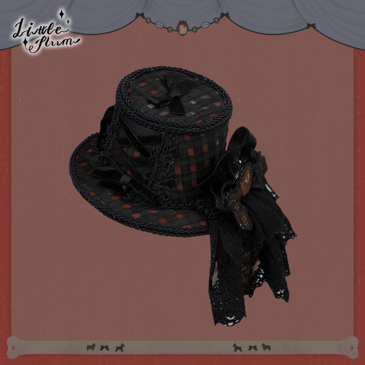 LittlePlum~Telephone Dog~Black Red Classic Lolita Dress Set with OP JSK and Skirt (F L M S) 42068:725557