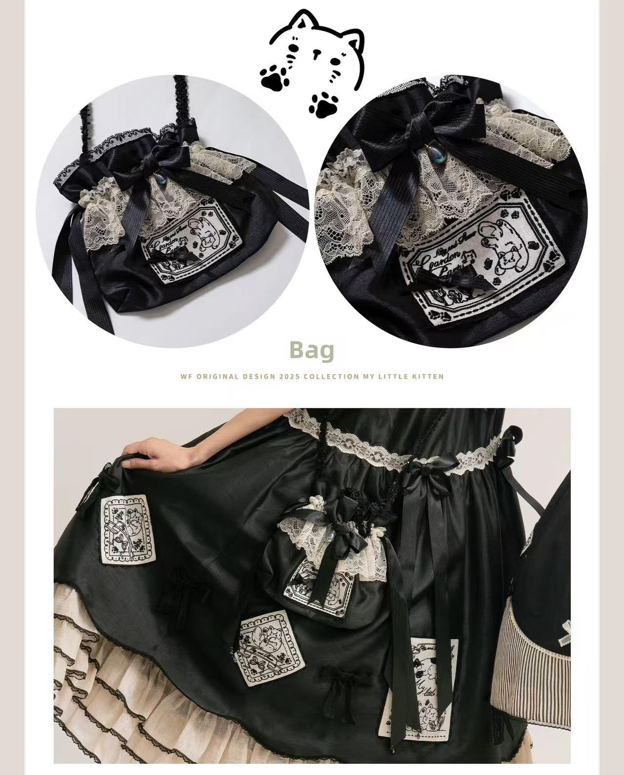 MEEKWIND - My Little Kitten - Doll-Like Lolita OP, Detachable Waist Ties 44223:799029