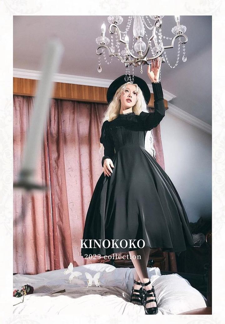 KINOKOKO~Aslan Blessings~Classic Lolita OP Seven-panel Slim Fit Dress with Cape