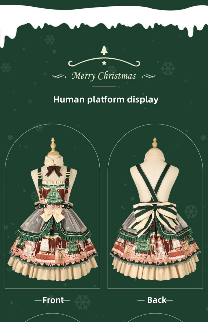 YingLuoFu~Christmas Tale~Christmas Sweet Lolita Salopette Daily Lolita Dress   