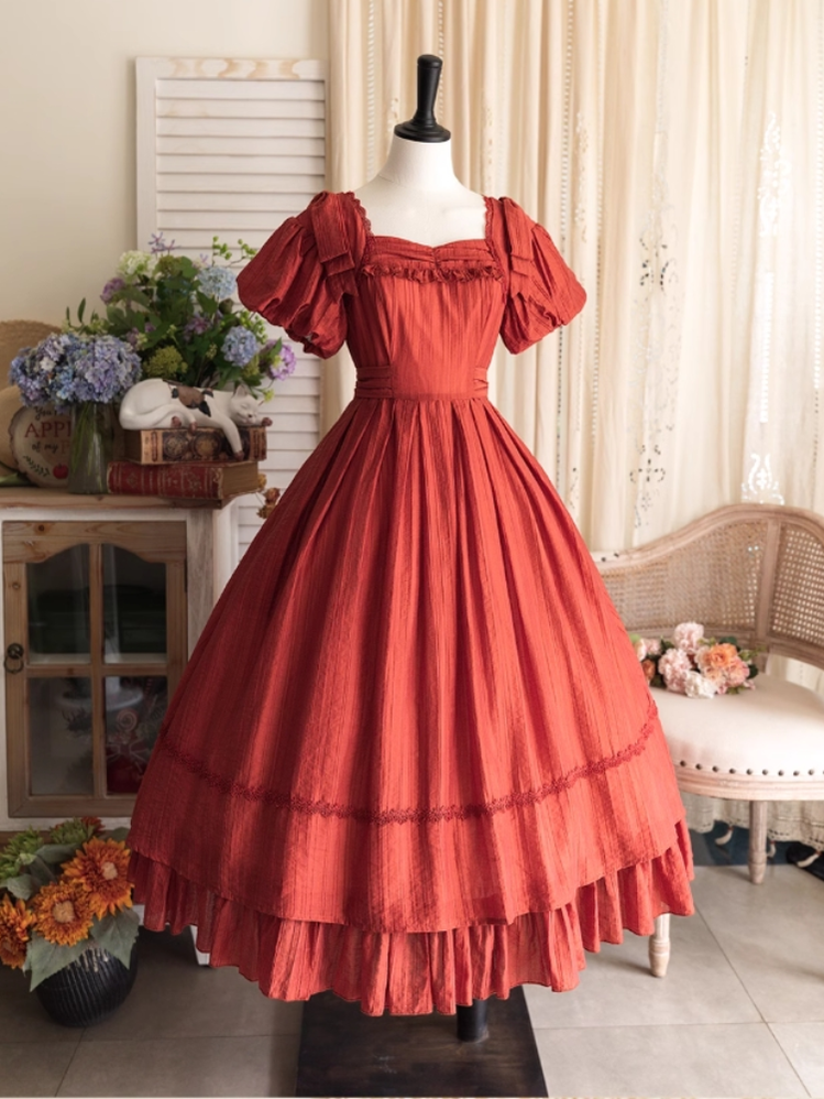 Forest Wardrobe~Forest Gallery~Country Lolita OP Dress Elegant Tencel Dress   