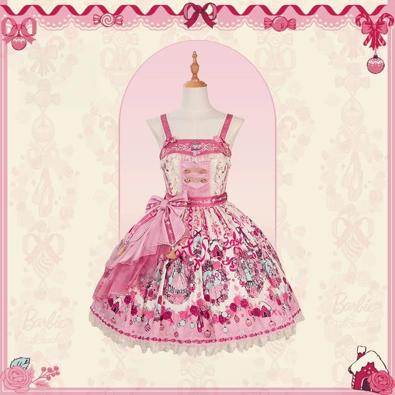Nutcracker - IP Collaboration Sweet Lolita JSK & OP, Princess & Rose Print (L M S XL XS) 45890:866740