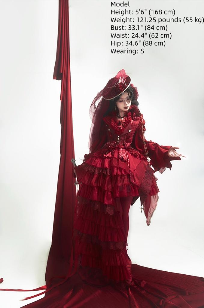 Genesis and Armageddon - Gothic Lolita High-low Hem Shirt, Boning SK