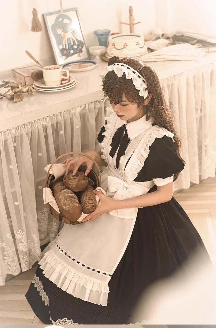 Sweet Date~Halloween Gothic Lolita OP Maid Lolita Dress Elegant Lolita OP   