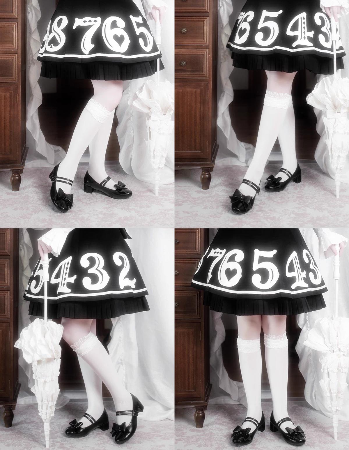 MODO - Apple Candy - Pointed Toe Lolita Shoes, Low Block Heel
