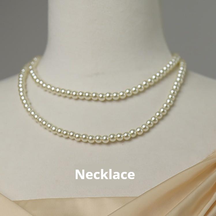 Lingxi Lolita~Ophelia~Vintage Lolita OP Dress Empire Waist Satin Dress One size fits all Necklace 