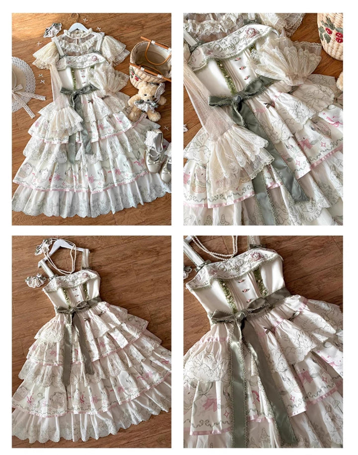 Mewroco~Daily Bunny~Classic Lolita JSK Dress with Bunny Prints