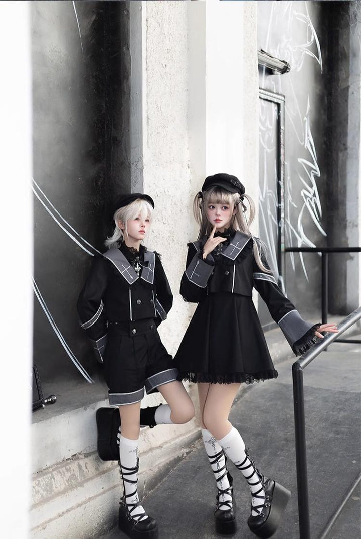 CastleToo~Rules of the Otherworld~Gothic Ouji Lolita Shorts Set with Embroidery Jacket